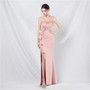 Feather Strapless Formal Dinner Wedding Dress