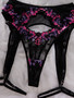 Fashion Flower Embroidery Mesh Sexy Lingerie Set