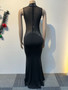 Women Sexy Beaded See-Through Patchwork Sleeveless Bodycon Dress