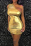 Women Casual Slash Shoulder Sleeveless Sexy Bodycon Dress