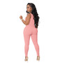 Women stretch zipper Jumpsuit