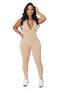 Women stretch zipper Jumpsuit