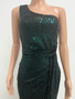 Women's One-Shoulder Lace-Up Sequined Evening Dress