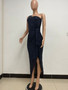 Women's One-Shoulder Lace-Up Sequined Evening Dress