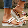 Summer Wedge Sandals Women's Fashion Buckled Thick Soled Plus Size Roman Sandals