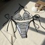 Striped Sexy Two Pieces Bikini Swimsuit