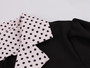 Women Polka Dot Turndown Collar Short Sleeve Belt Dress