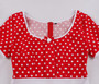 Women Retro Polka Dot Contrast Color Dress