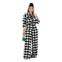 Women Printed Long Sleeve Button Pocket Shirt + Wide Leg Pants Two-Piece Set