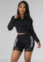 Casual Long Sleeve Top & Stylish Butt Lift Shorts Casual Set