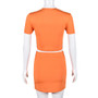 Women's Spring Summer Round Neck Cutout Street Fashion Two Piece Skirt Set