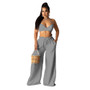 Women Bow Suspender Top and Pant French Summer Two-piece Set