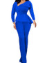 Women Long Sleeve Asymmetric Collar Elegant Jumpsuit