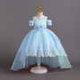 Girls wedding dress lace tail princess dress