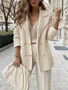 Women Casual Ribbed Loose Blazer