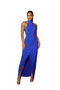 Women's Fashion Solid Color Halter Neck Maxi Pleated Dress