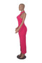 Women's Fashion Solid Color Halter Neck Maxi Pleated Dress