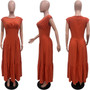 Women's Spring And Summer Solid Color Sleeveless Pleated Loose Long Dress