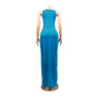 Sexy Women's Solid Color Sleeveless Cutout Women's Long Dress