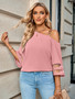 Spring Summer Women's Fashion Casual Solid Color Metal Button One Shoulder Top Women