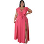 Women's Fashion Solid Ruffle Plus Size Dress