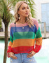 Women Summer Cutout Holidays Rainbow Long Sleeve Sun Protection Shirt