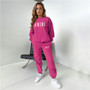 Women'S Printed Round Neck Pullover Two-Piece Pants Set
