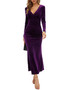 Elegant V Neck Slim Velvet Dress Cocktail Mermaid Evening Dress