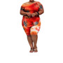 Plus Size Women Casual Tie Dye Print Top and Shorts Two-piece Set