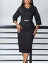 WomenSolid Bodycon African Dress