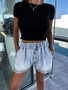 Women Summer Denim Rhinestone Shorts