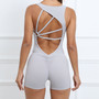 Tight Fitting Quick-Drying Fitness Pleated Yoga Romper Women's Training Dance Sports Yoga Jumpsuit