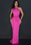 Fashion Women's Solid Color Slash Shoulder Sleeveless Slim long Dress