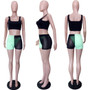 Women Summer See-Through Contrast Three-Piece