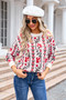 Women Jacquard Branch Round Neck Floral Sweater