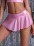 Bar Sexy Solid Color Low Waist Mini Skirt