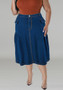 Plus Size Women Denim Maxi Skirt