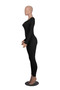 Women's U-Neck Yoga Sports Rib Jumpsuit