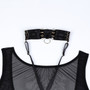 Women mesh patchwork halter neck with leg ring bodysuit sexy lingerie