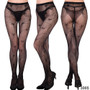 Women Vertical Stripe Hollow Lace Jacquard Basic Tights