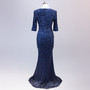 Long Sleeve Dress Women'S Sequin Slim Fit Mermaid Evening Long Gown