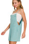 Zenana Washed Linen Knot Strap Rompers