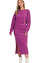 Zenana Ribbed Asymmetric Hem and Sleeve Top & Skirt Set