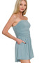 Zenana Double Layered Strapless Tube Top Romper