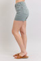Judy Blue Full Size Hw Garment Dyed & Back Pkt Embroidery Shorts Plus Size
