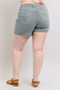 Judy Blue Full Size Hw Garment Dyed & Back Pkt Embroidery Shorts Plus Size