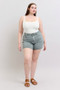 Judy Blue Full Size Hw Garment Dyed & Back Pkt Embroidery Shorts Plus Size