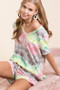 BiBi Tie Dye Print Shorts With Twill Tape Drawstring
