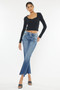 Kancan High Rise Wide Waistband Slim Straight Jeans