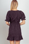 VERY J Floral Textured Woven Ruffled Mini Dress